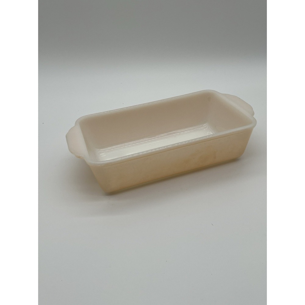 Vintage Fire King Loaf Pan 1 Qt Peach Luster Milk Glass